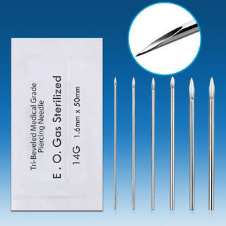Surgical steel sterilized piercing needle