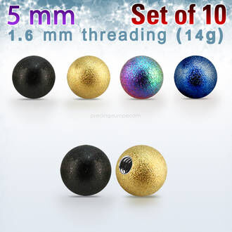 Pack of 10 pcs. of 5mm PVD plated 316L steel ball