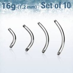 Set of 10 pcs. steel belly banana