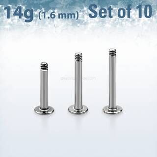 Set of 10 pcs. surgical steel labret