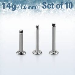 Set of 10 pcs. surgical steel labret