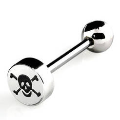 Surgical steel tongue barbell
