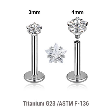 High polished titanium internally threaded labret