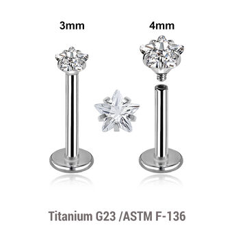 High polished titanium internally threaded labret