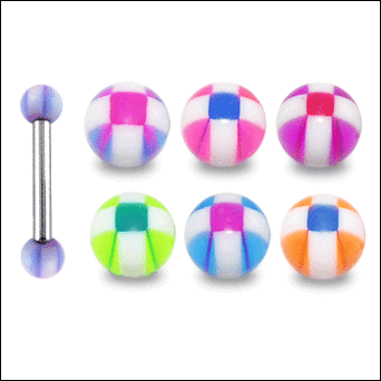 Set of surgical steel barbells