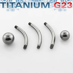 First time belly banana piercing set of Titanium G23