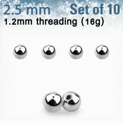 Set of 10 pcs. surgical steel balls